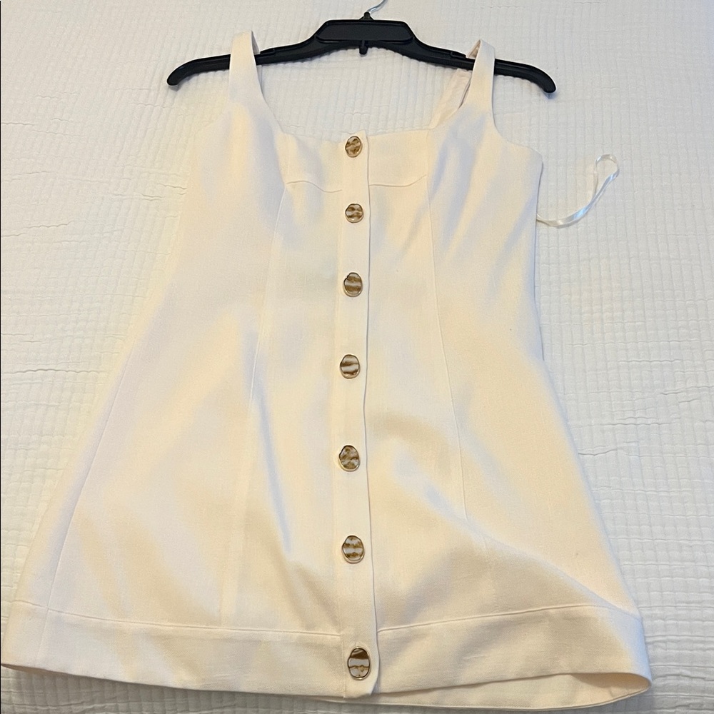 Gianni Bini Cream Button-Down Mini Dress